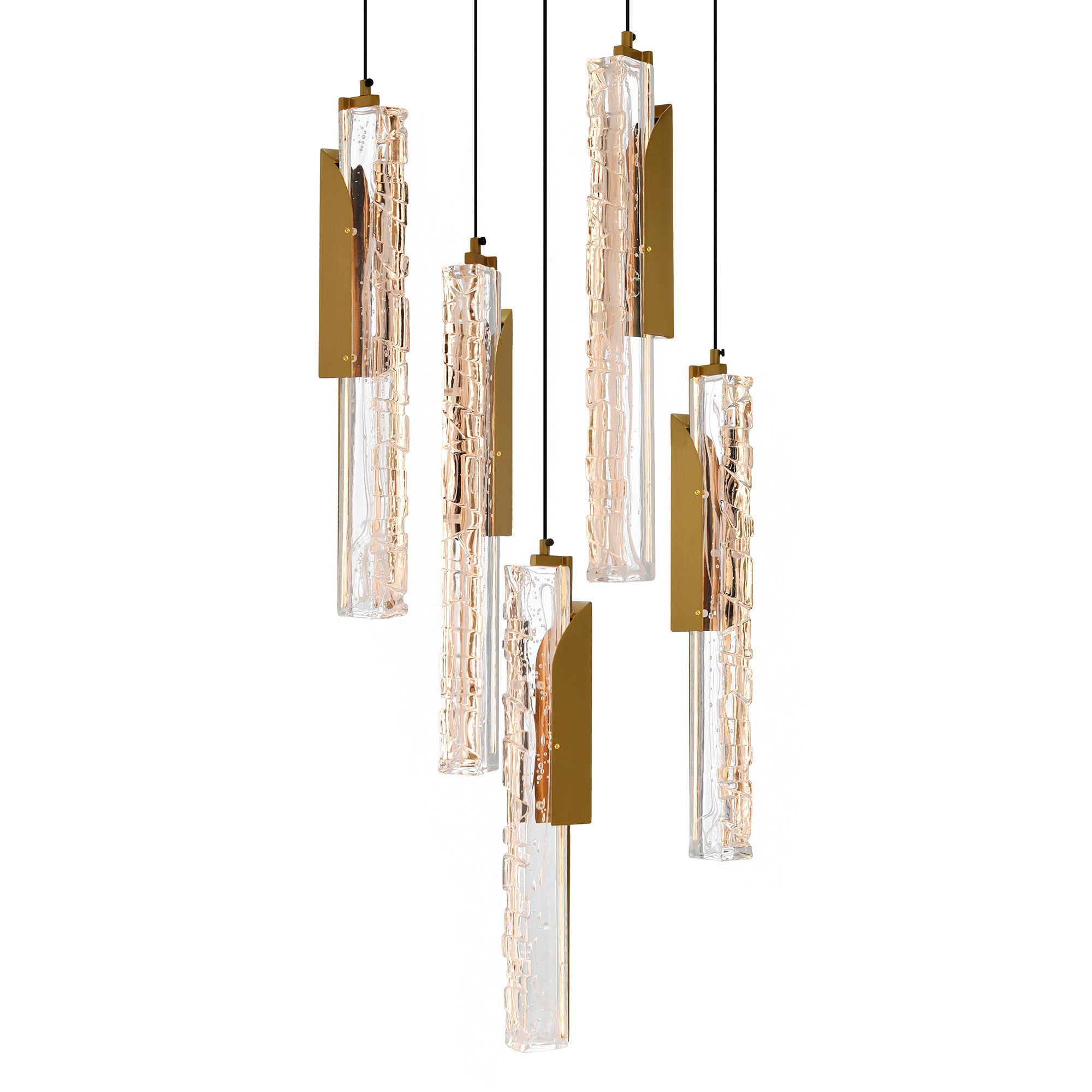 Image 2 Valira Integrated LED 12in Brass Mini Pendant with Handcrafted Glass more views