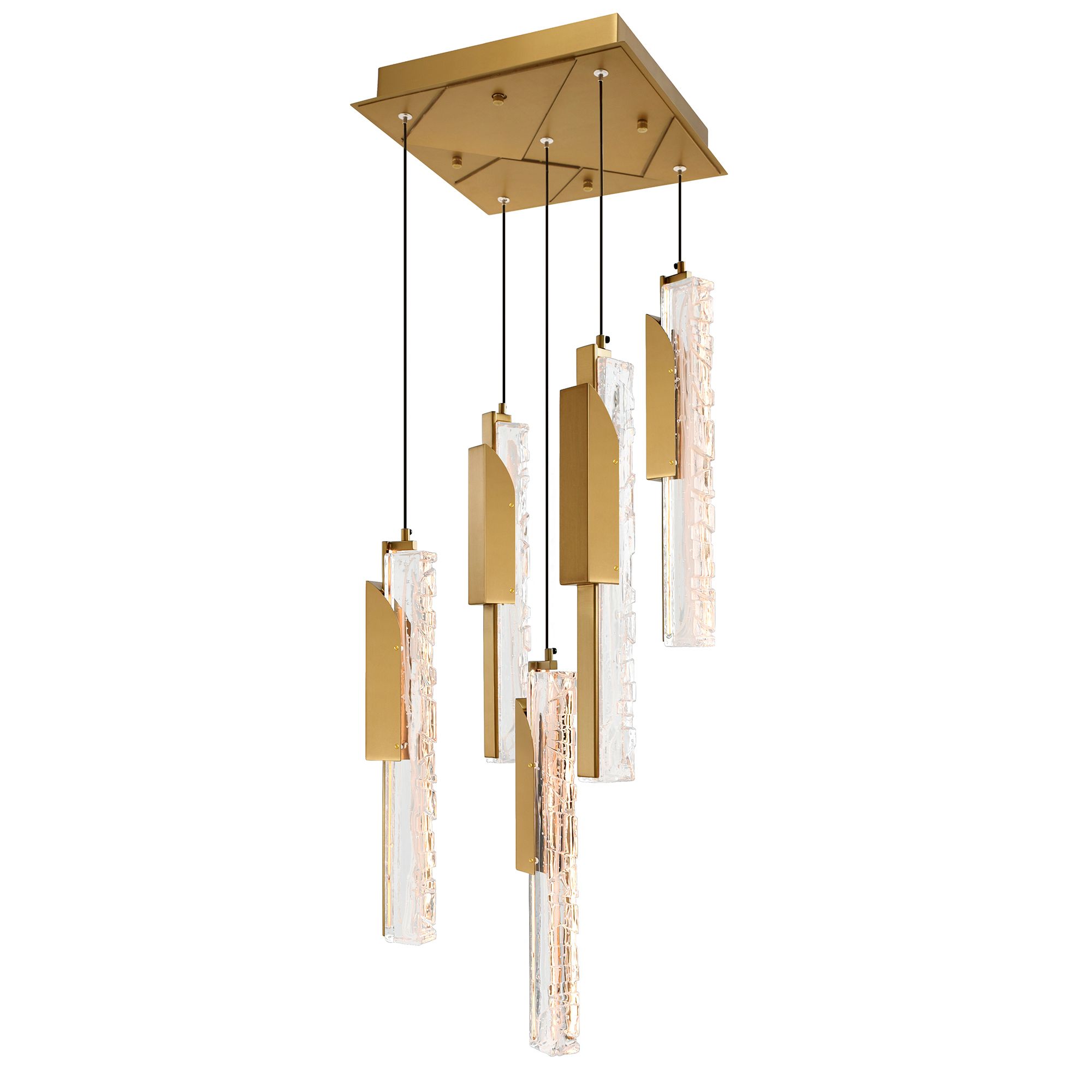 Image 3 Valira Integrated LED 12in Brass Mini Pendant with Handcrafted Glass more views