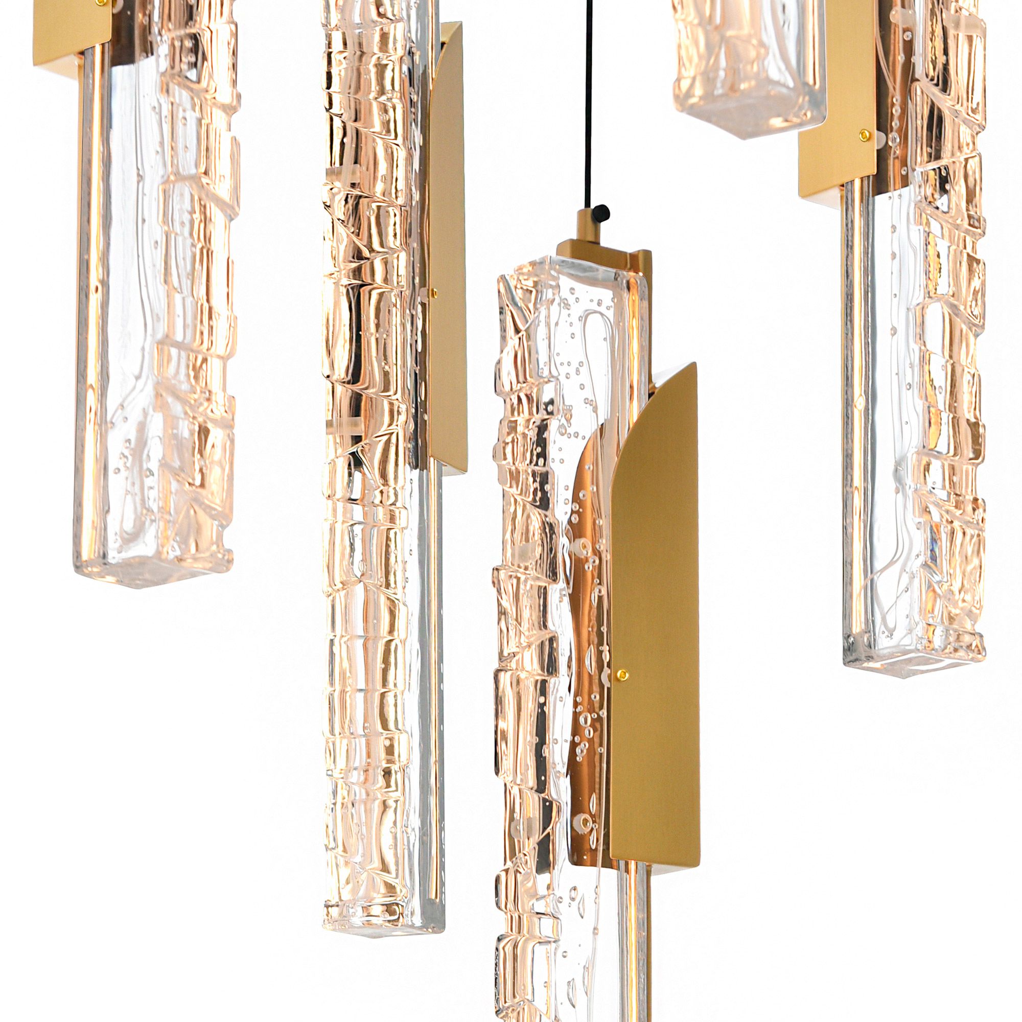 Image 4 Valira Integrated LED 12in Brass Mini Pendant with Handcrafted Glass more views
