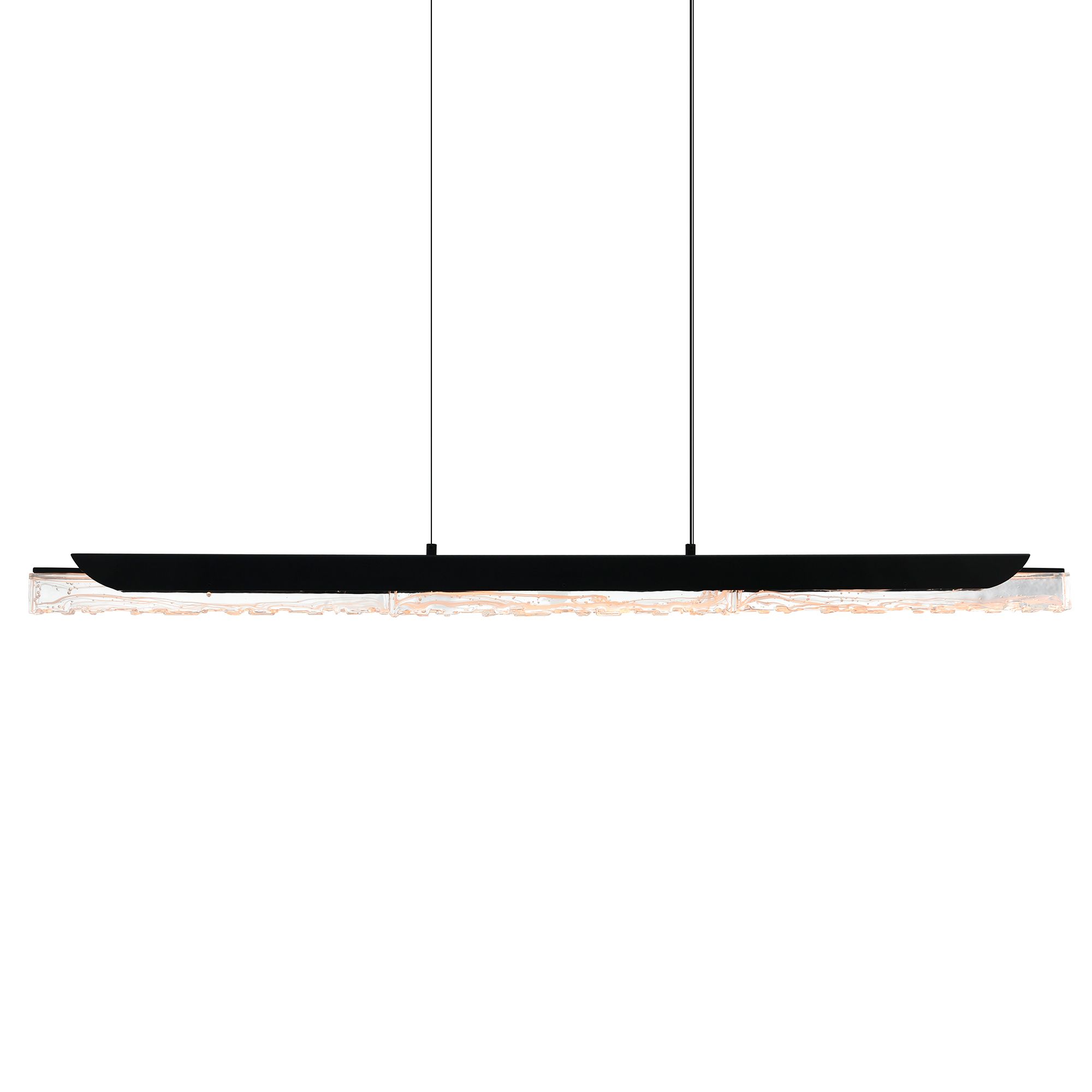 Image 2 Valira Integrated LED 48in Black Chandelier with Handcrafted Glass more views
