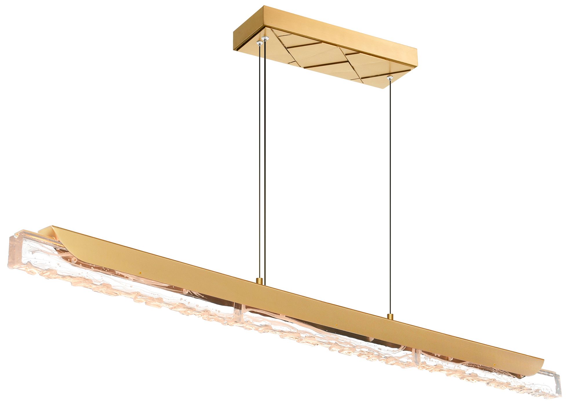 Valira Integrated LED 48in Brass Chandelier with Handcrafted Glass