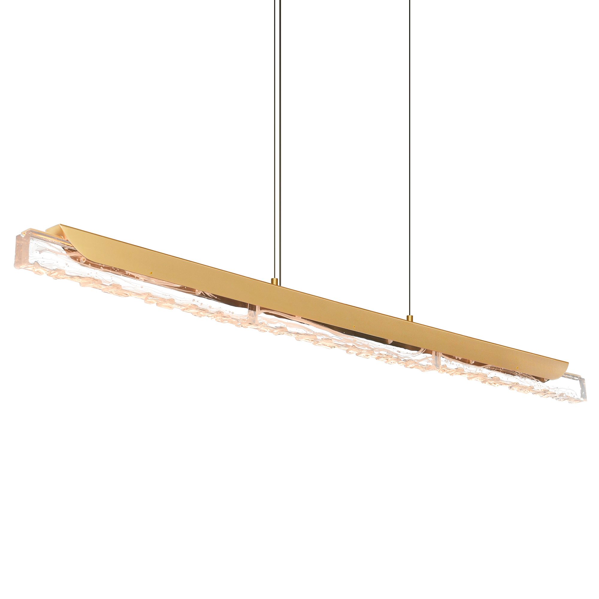 Image 2 Valira Integrated LED 48in Brass Chandelier with Handcrafted Glass more views
