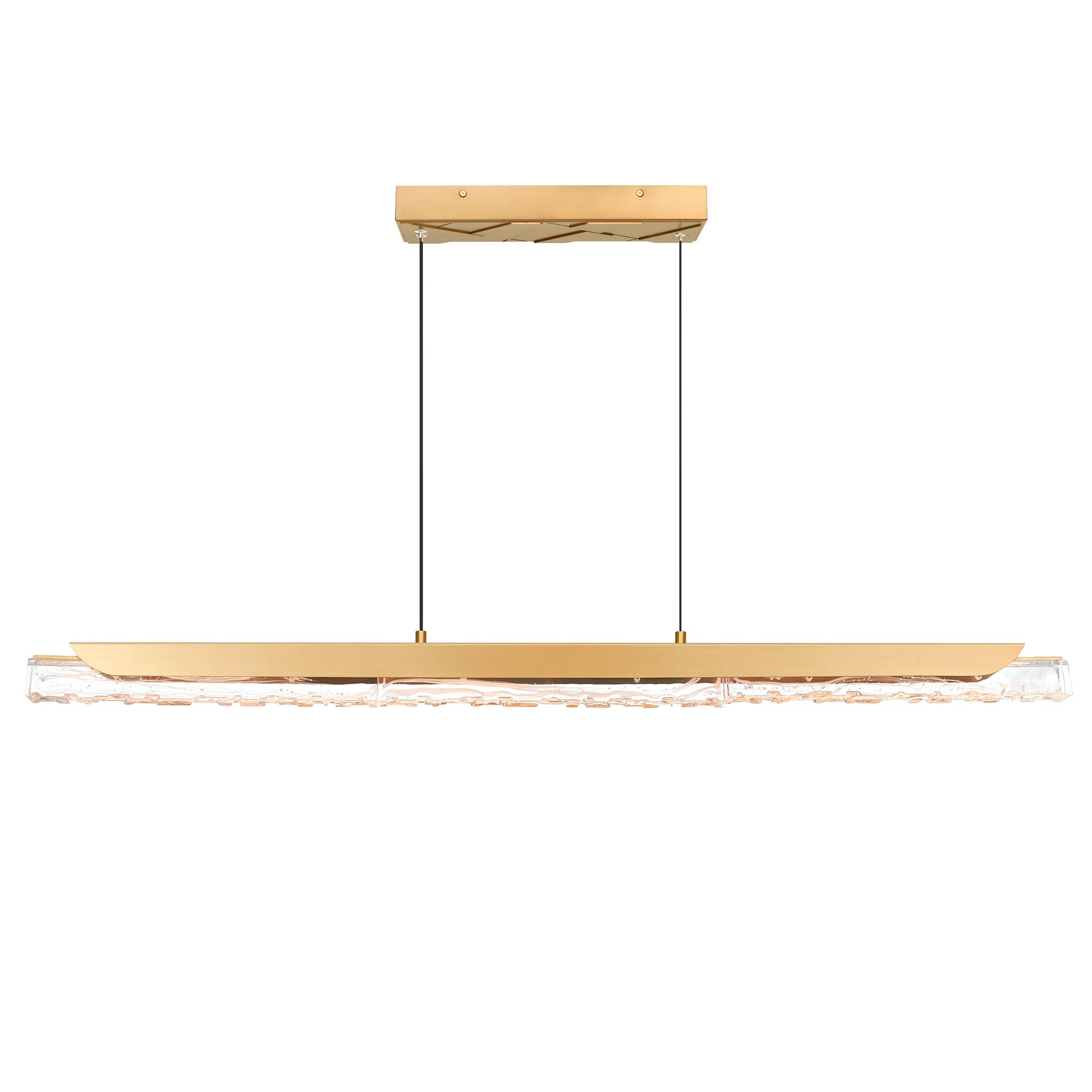 Image 3 Valira Integrated LED 48in Brass Chandelier with Handcrafted Glass more views
