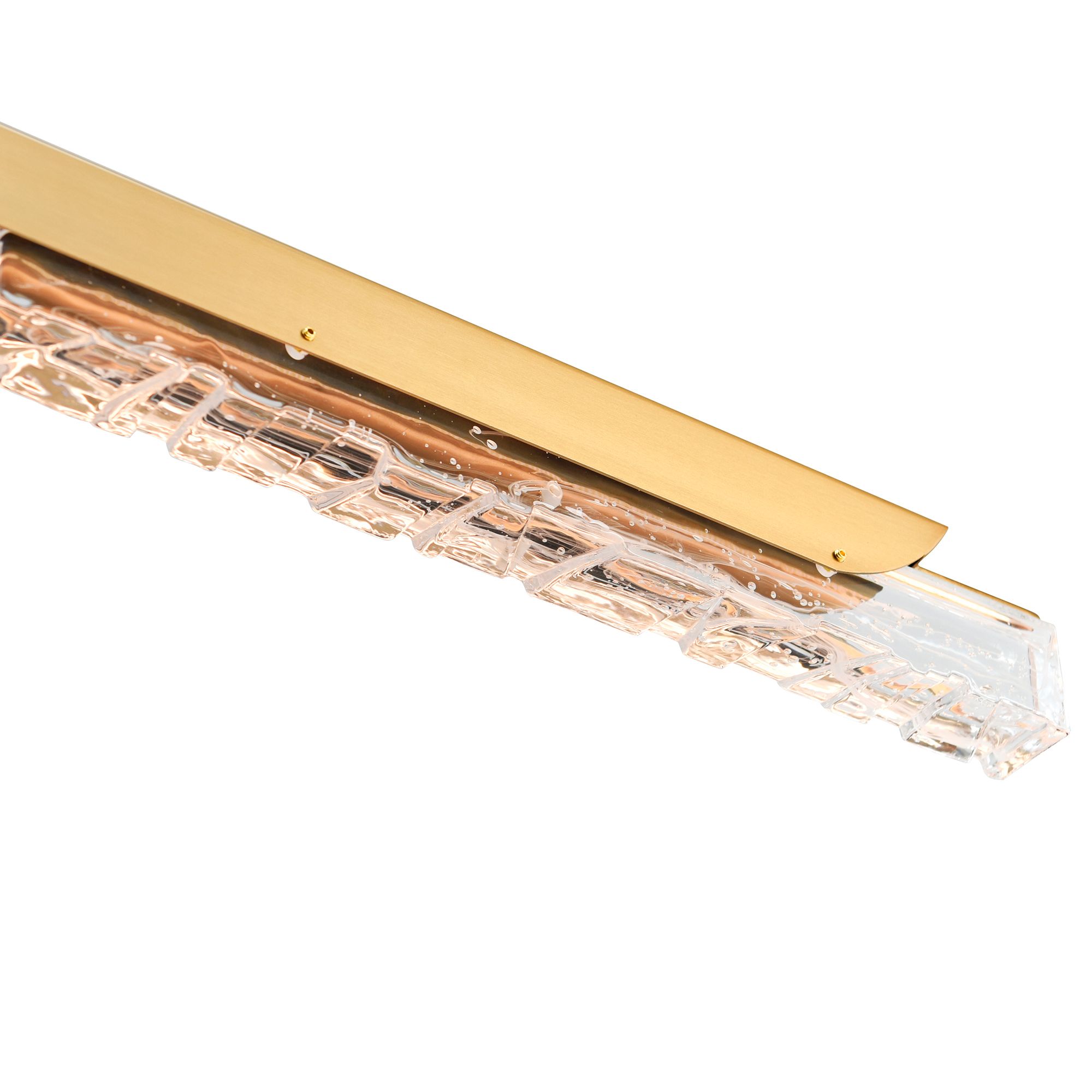 Image 5 Valira Integrated LED 48in Brass Chandelier with Handcrafted Glass more views
