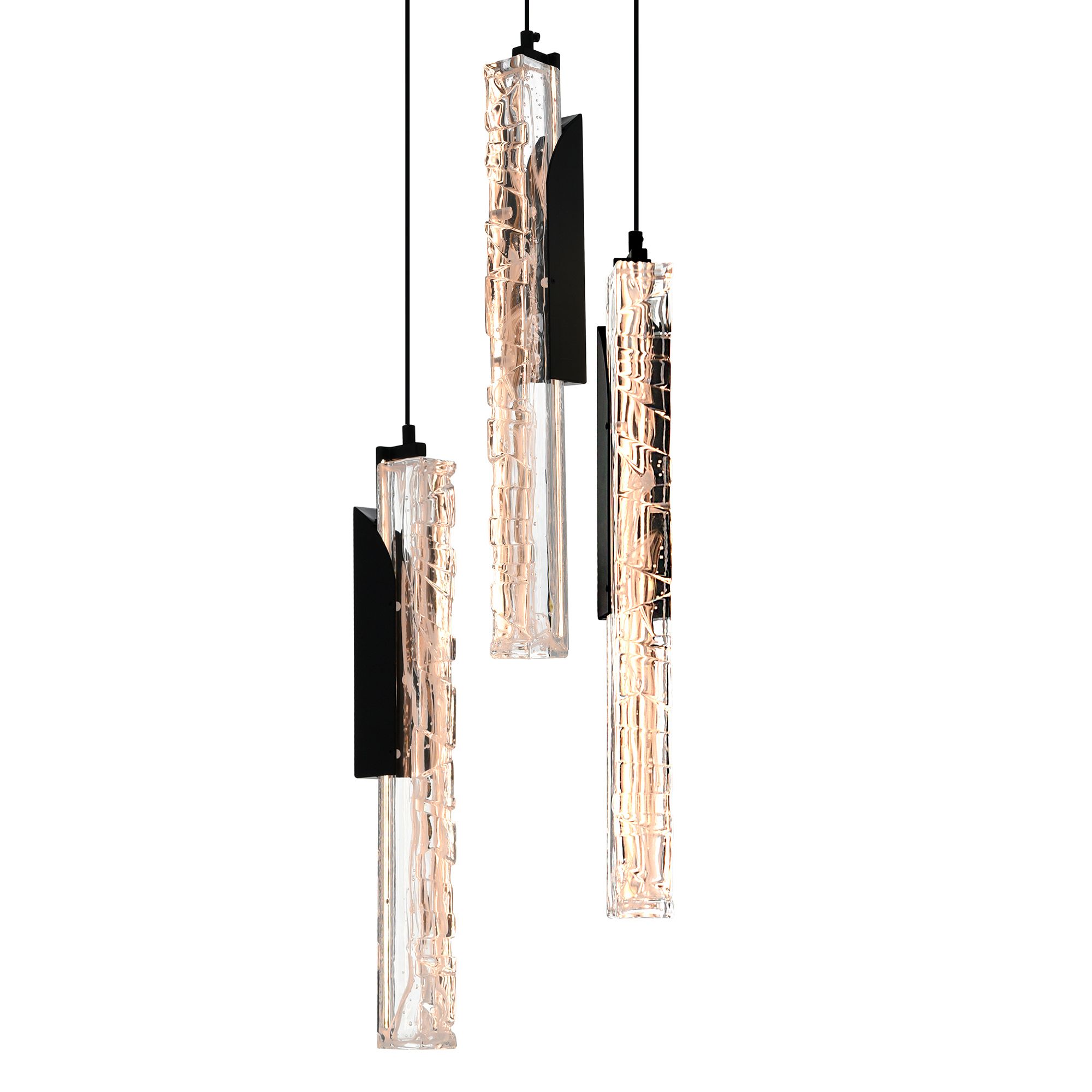Image 2 Valira Integrated LED 8in Black Mini Pendant with Handcrafted Glass more views