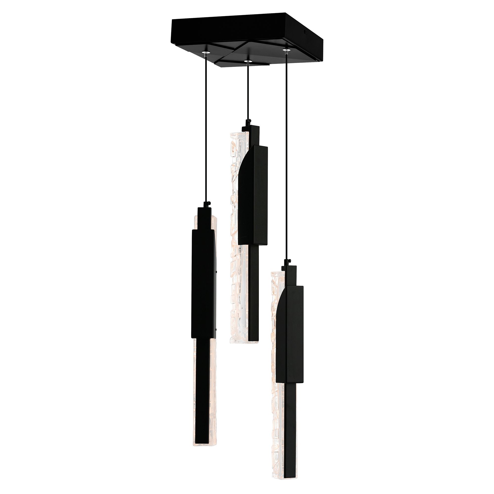Image 3 Valira Integrated LED 8in Black Mini Pendant with Handcrafted Glass more views