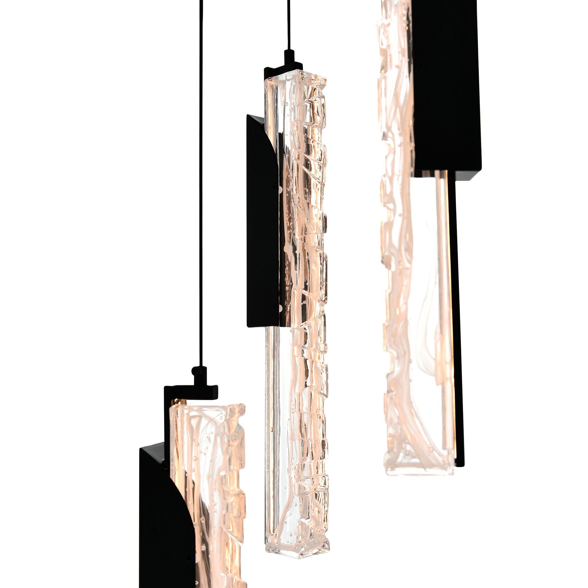 Image 4 Valira Integrated LED 8in Black Mini Pendant with Handcrafted Glass more views