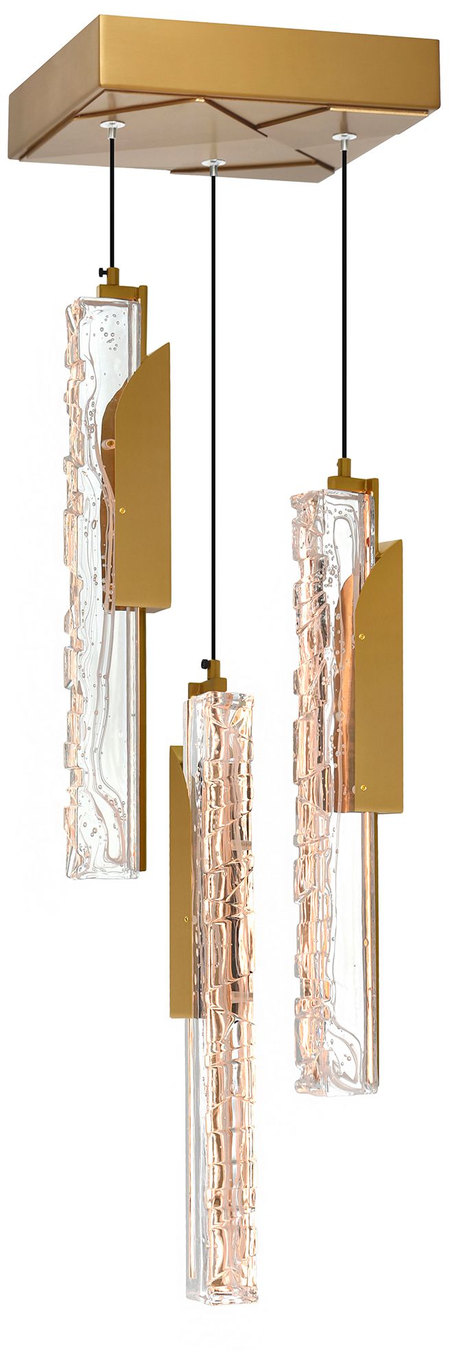 Valira Integrated LED 8in Brass Mini Pendant with Handcrafted Glass