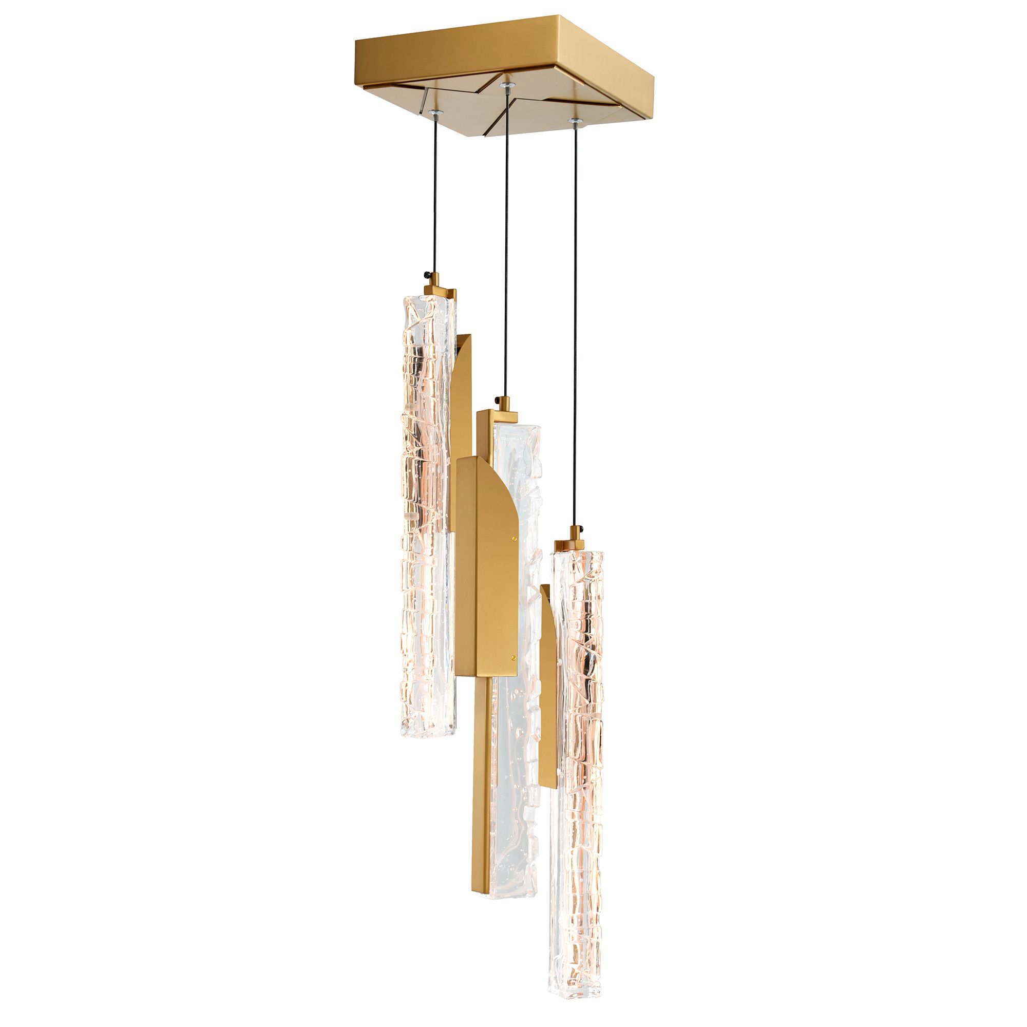 Valira Integrated LED 8in Brass Mini Pendant with Handcrafted Glass