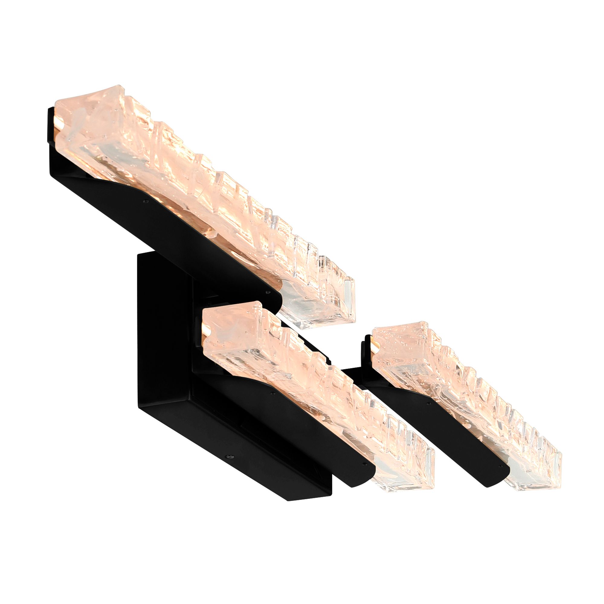 Image 3 Valira Integrated LED Black Vanity Light with Handcrafted Glass more views