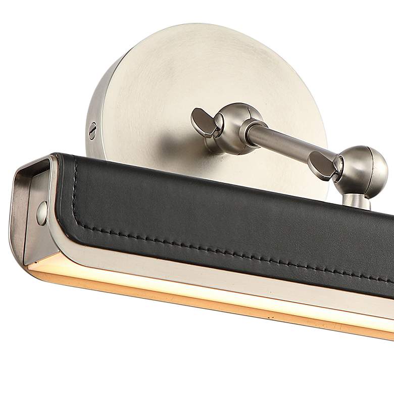 Image 2 Valise 12" Wide Aged Nickel Tuxedo Leather LED Picture Light more views
