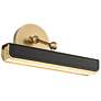 Valise 12"W Vintage Brass Tuxedo Leather LED Picture Light