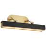 Valise 19 3/4" Wide Brass Tuxedo Leather LED Picture Light