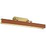 Valise 31 1/2" Wide Brass Cognac Leather LED Picture Light