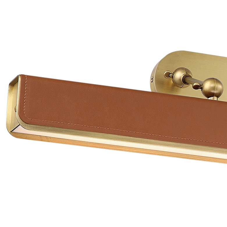 Image 2 Valise 31 1/2" Wide Brass Cognac Leather LED Picture Light more views