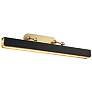Valise 31 1/2" Wide Brass Tuxedo Leather LED Picture Light