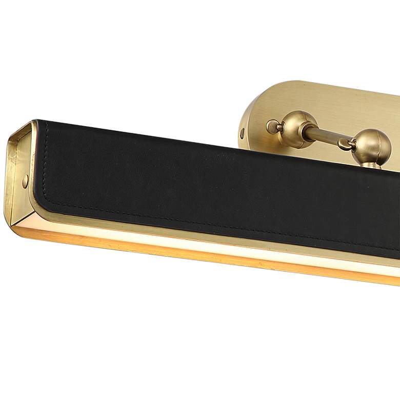 Image 2 Valise 31 1/2" Wide Brass Tuxedo Leather LED Picture Light more views