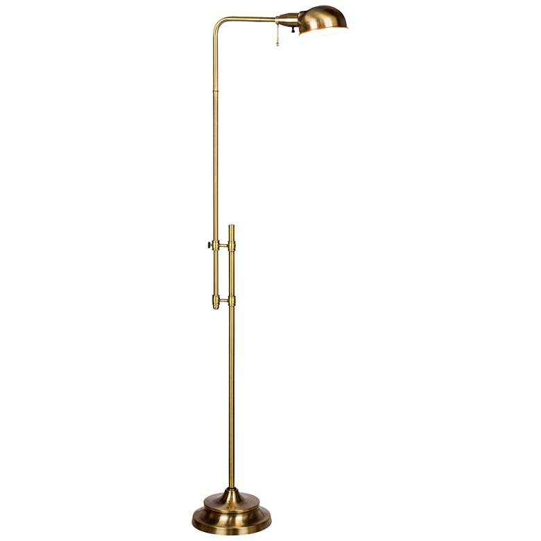 Image 1 Vallejo Antique Brass Metal Adjustable Floor Lamp