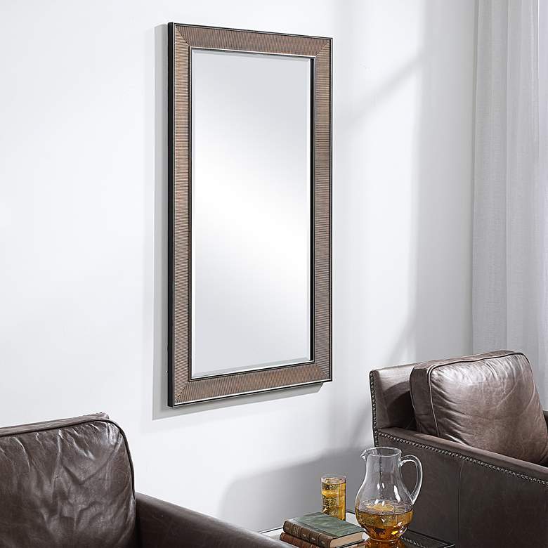 Image 1 Valles Gold 25 3/4 inch x 45 3/4 inch Rectangular Wall Mirror