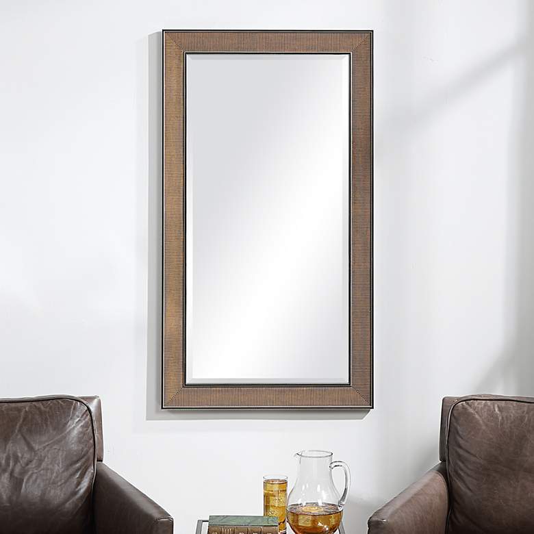 Image 1 Valles Gold 25 3/4 inch x 45 3/4 inch Rectangular Wall Mirror