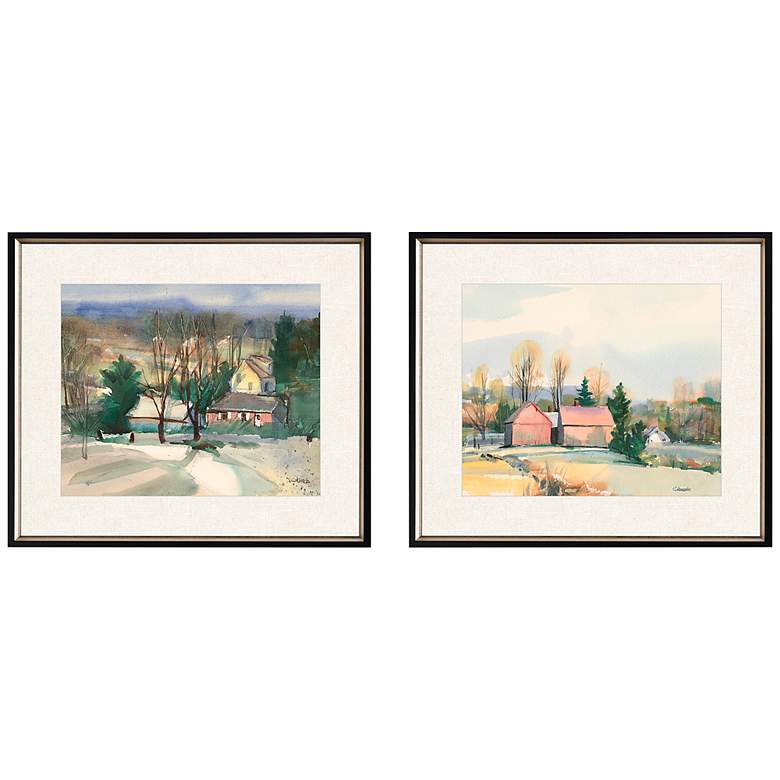 Image 2 Valley Farm I 28" Wide 2-Piece Giclee Framed Wall Art Set