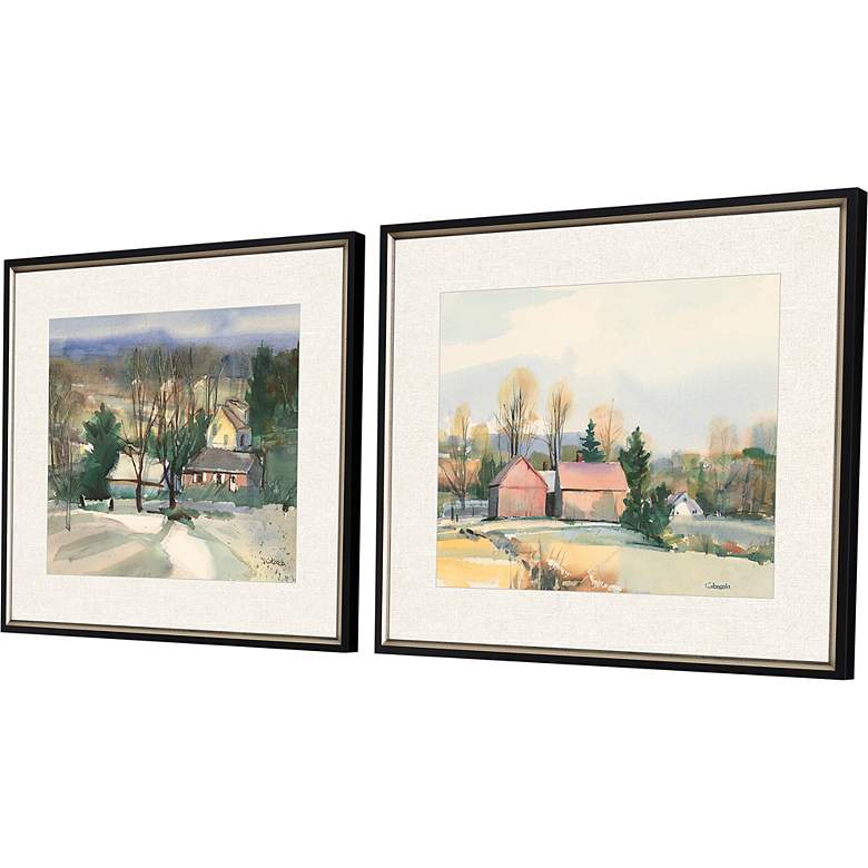 Image 4 Valley Farm I 28" Wide 2-Piece Giclee Framed Wall Art Set more views