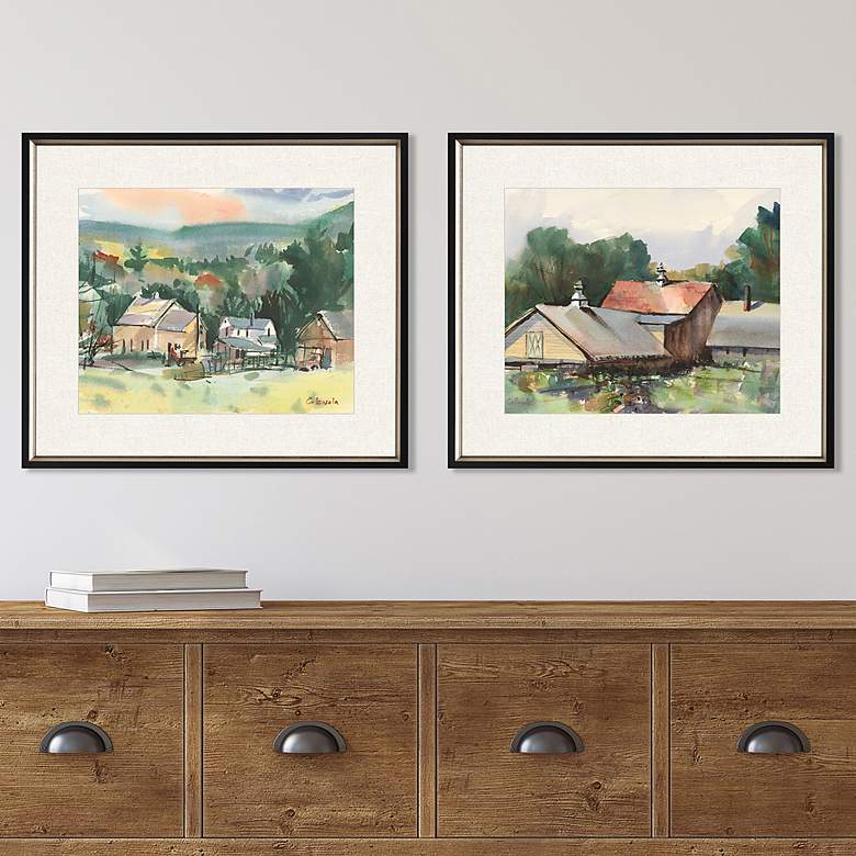 Image 1 Valley Farm II 28" Wide 2-Piece Giclee Framed Wall Art Set
