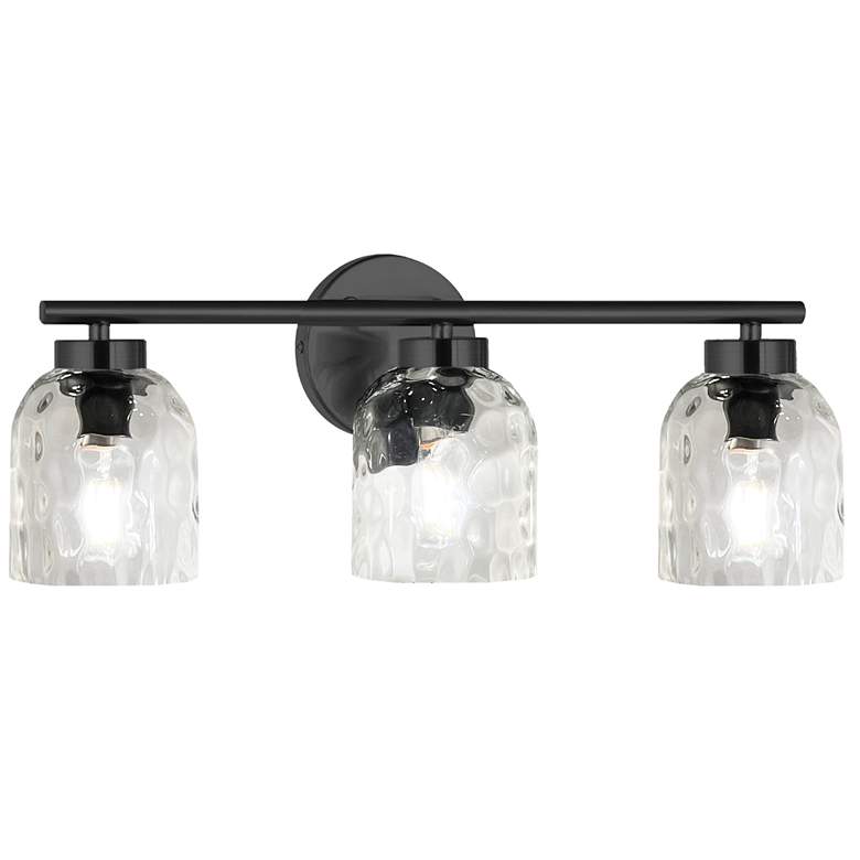 Image 2 Vallora 21" Wide 3 Light Matte Black Vanity Light