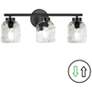 2_Vallora 21" Wide 3 Light Matte Black Vanity Light