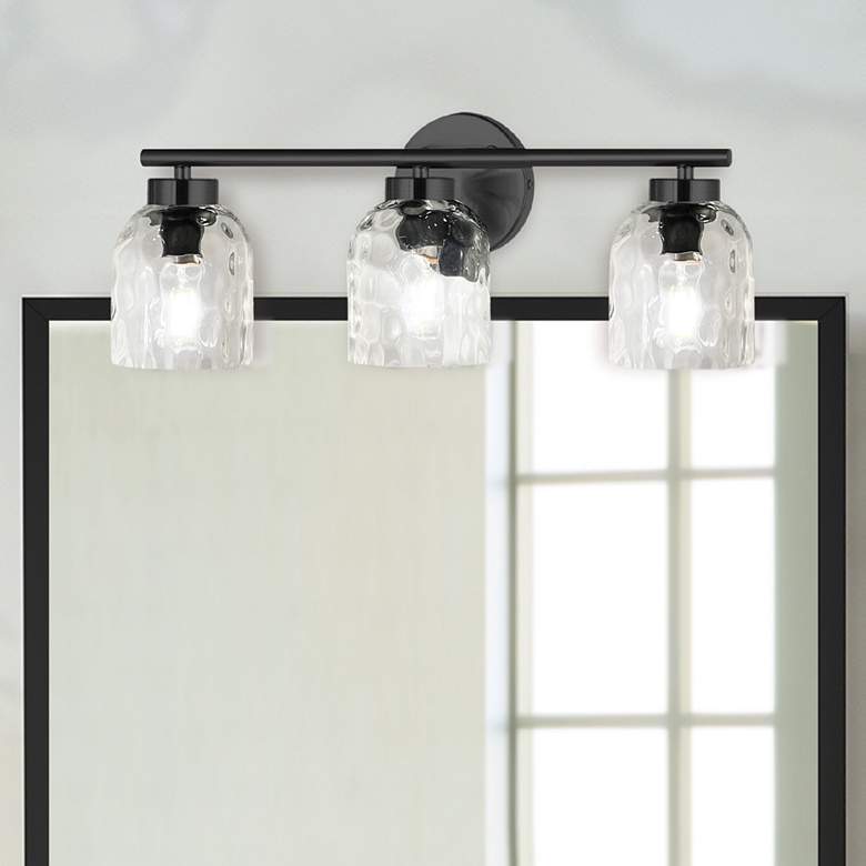 Image 1 Vallora 21" Wide 3 Light Matte Black Vanity Light