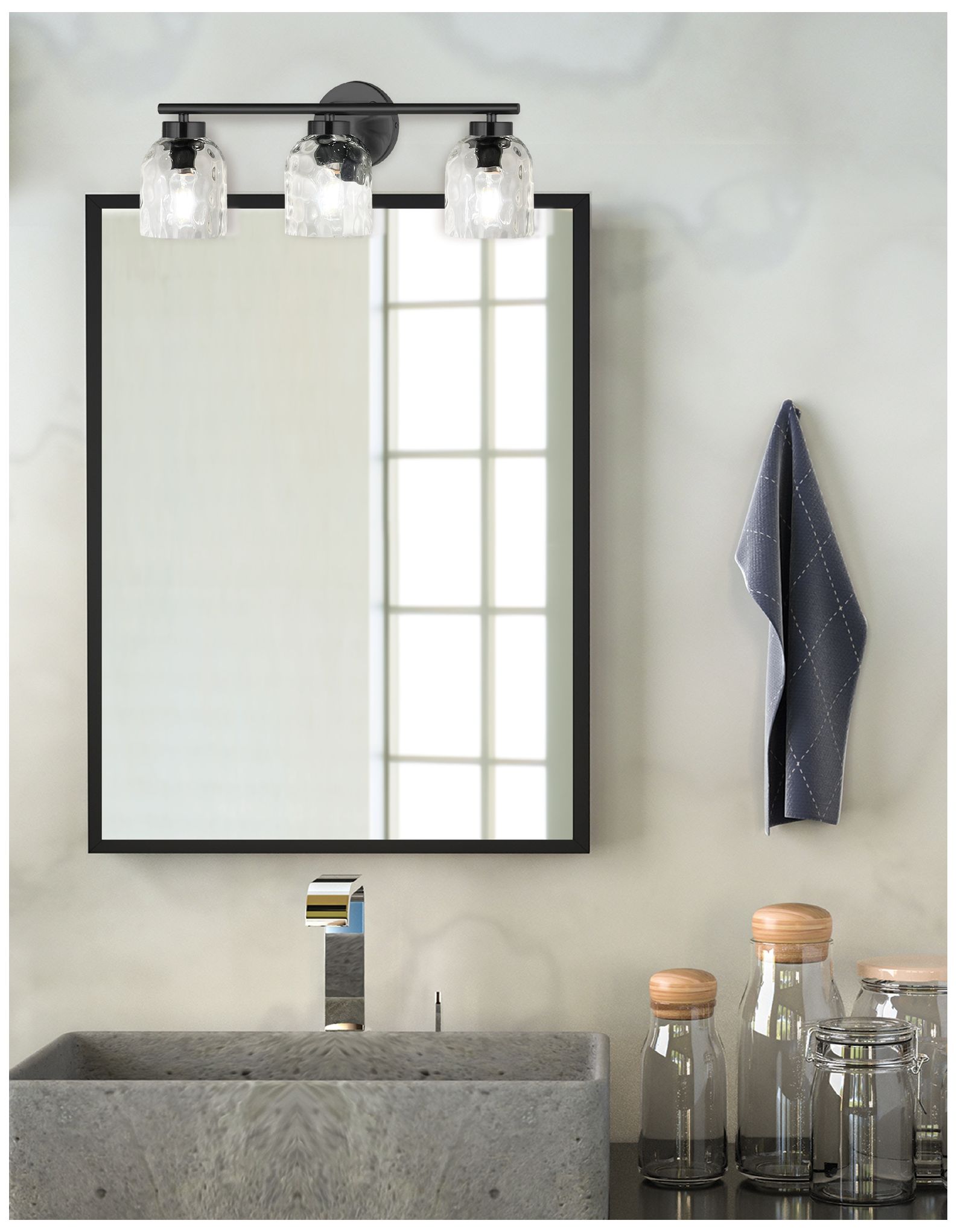 Image 4 Vallora 21" Wide 3 Light Matte Black Vanity Light more views