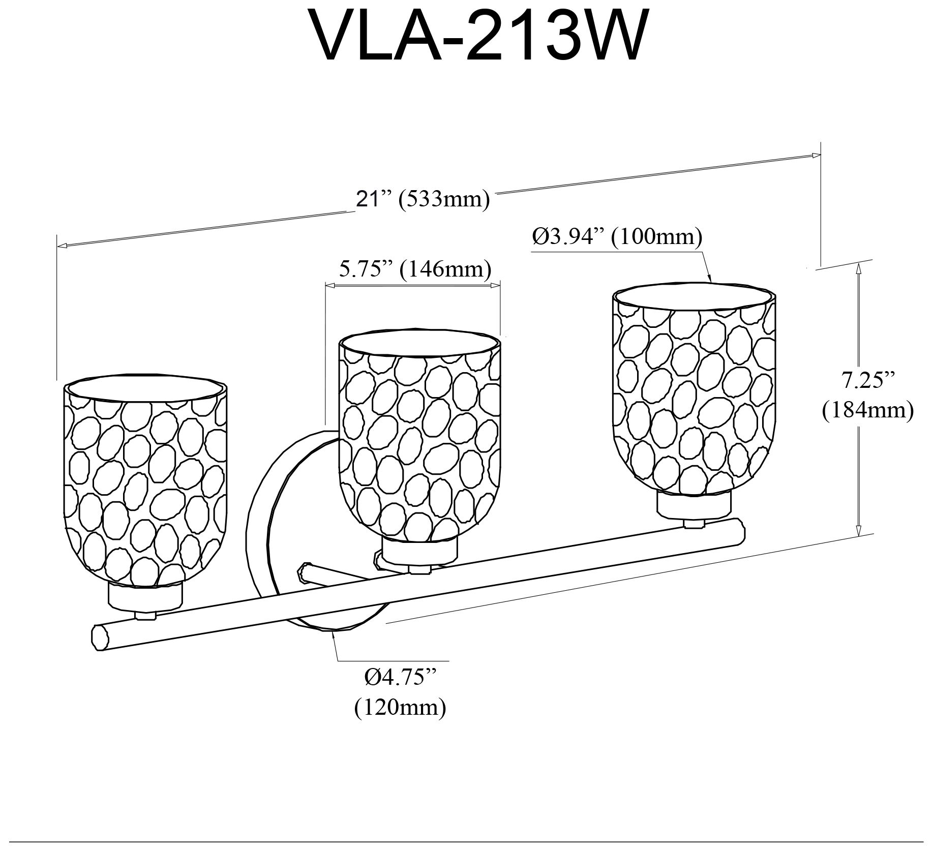 Image 5 Vallora 21" Wide 3 Light Matte Black Vanity Light more views