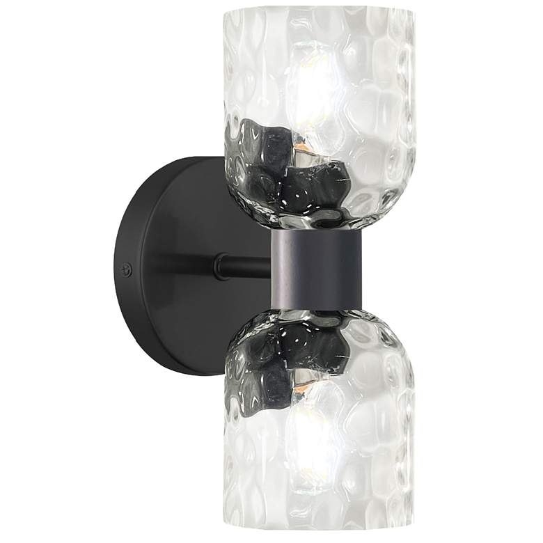 Image 1 Vallora 4.75" Wide 2 Light Matte Black Vanity Light