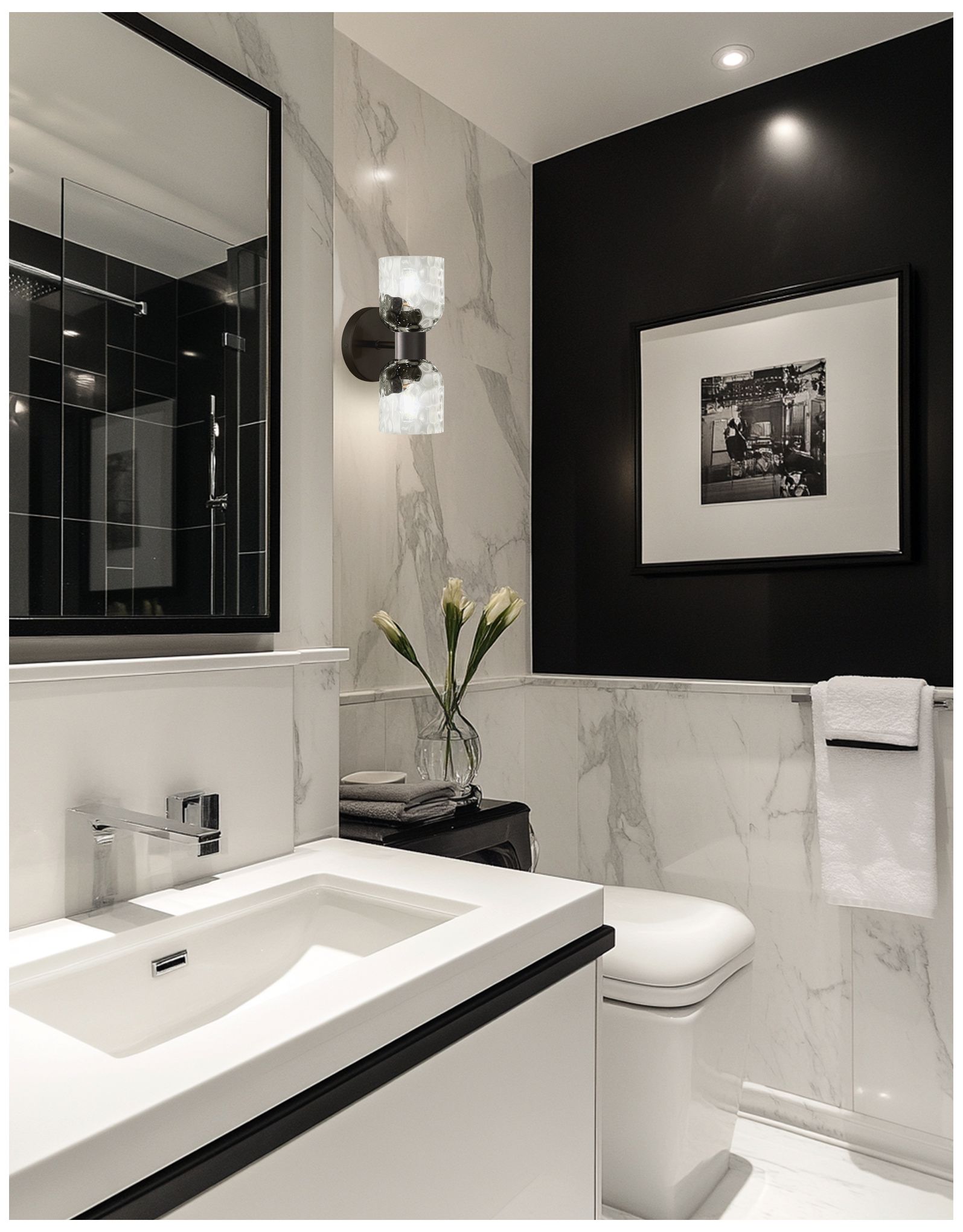 Image 3 Vallora 4.75" Wide 2 Light Matte Black Vanity Light more views