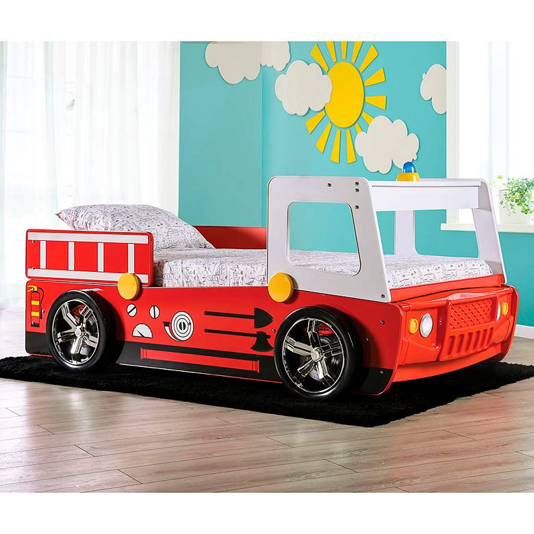 Image 1 Valmeyer Red Car-Like Twin Bed