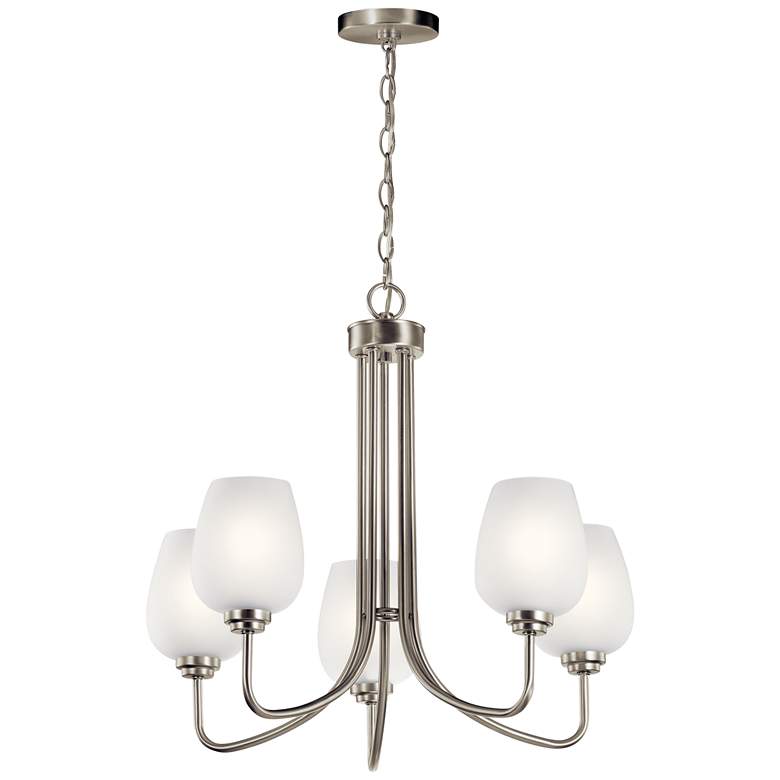 Image 2 Valserrano 24 1/4 inch Wide Brushed Nickel 5-Light Chandelier