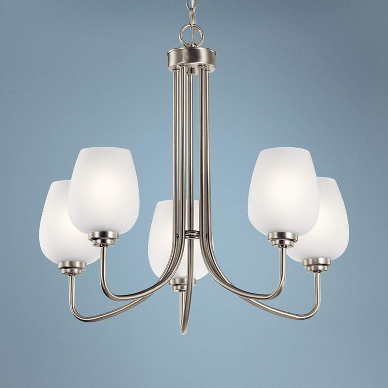 Image 1 Valserrano 24 1/4 inch Wide Brushed Nickel 5-Light Chandelier