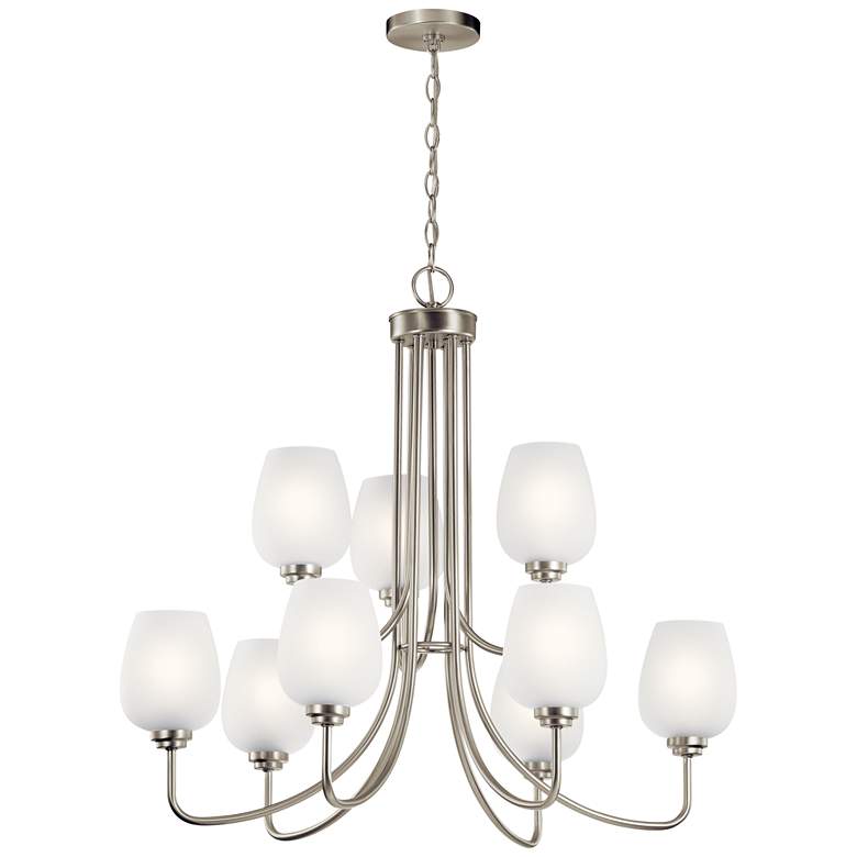 Image 2 Valserrano 31 3/4" Wide Brushed Nickel 9-Light Chandelier