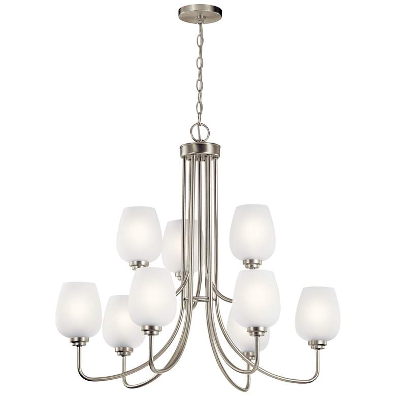 Image 2 Valserrano 31 3/4 inch Wide Brushed Nickel 9-Light Chandelier