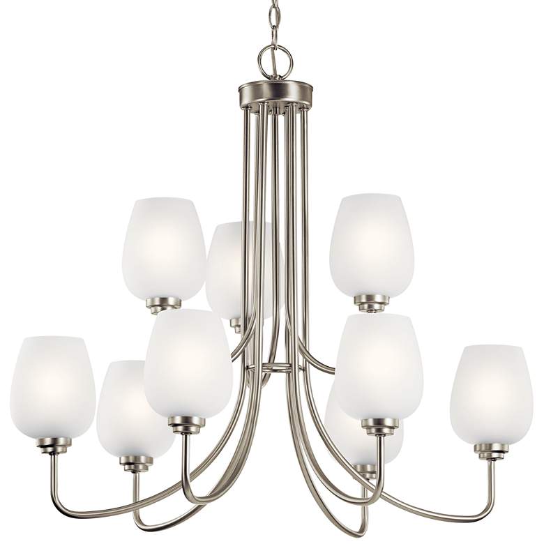 Image 3 Valserrano 31 3/4 inch Wide Brushed Nickel 9-Light Chandelier more views