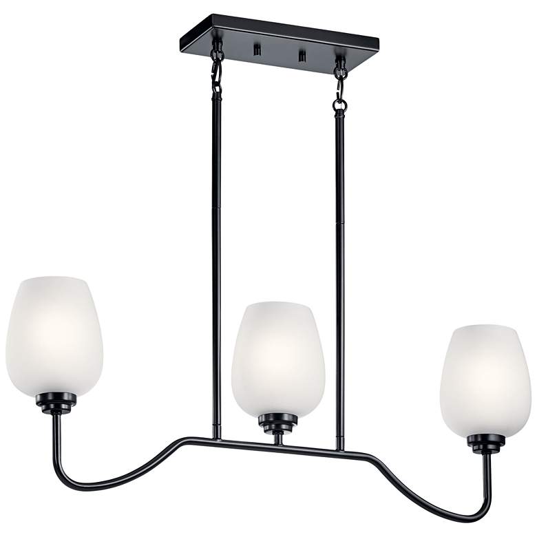Image 2 Valserrano 31" Wide Black Kitchen Island Light Chandelier