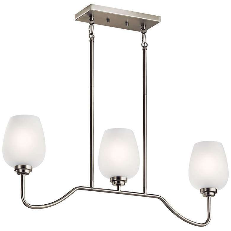 Image 2 Valserrano 31" Wide Nickel Kitchen Island Light Chandelier