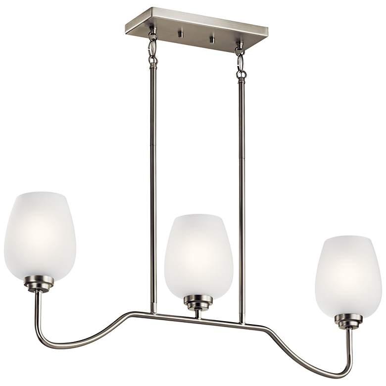 Image 2 Valserrano 31 inch Wide Nickel Kitchen Island Light Chandelier