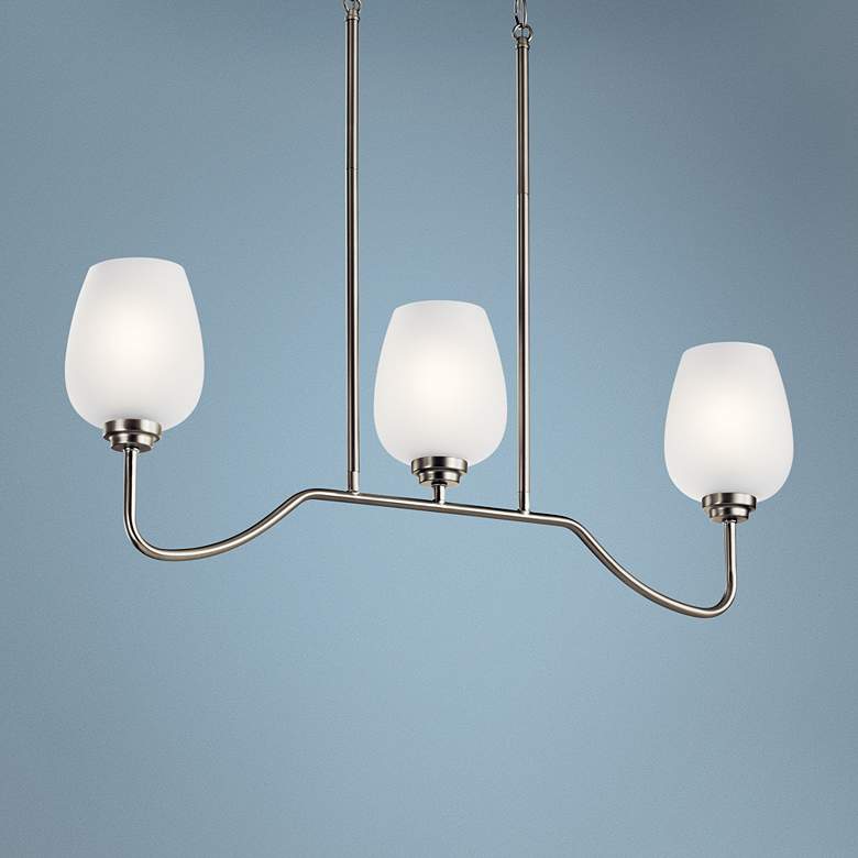 Image 1 Valserrano 31" Wide Nickel Kitchen Island Light Chandelier