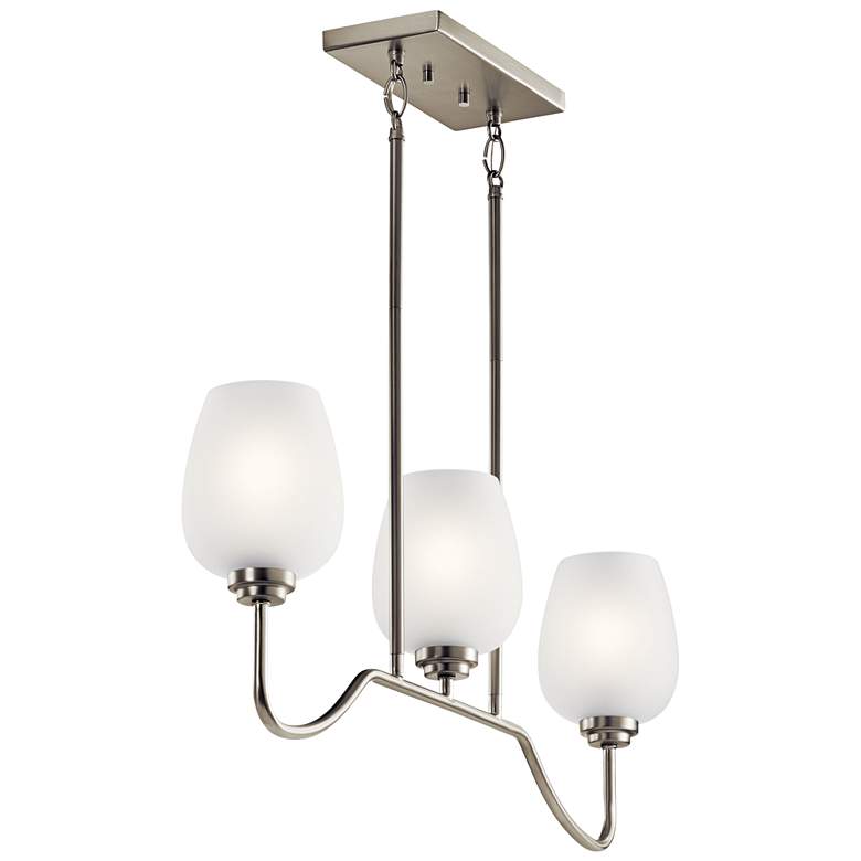 Image 3 Valserrano 31 inch Wide Nickel Kitchen Island Light Chandelier more views