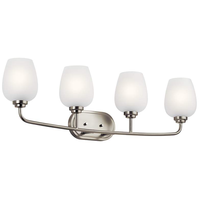 Image 1 Valserrano 33 1/2 inch Wide Brushed Nickel 4-Light Bath Light