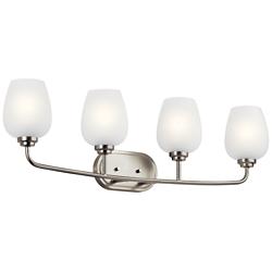 Valserrano 33 1/2" Wide Brushed Nickel 4-Light Bath Light