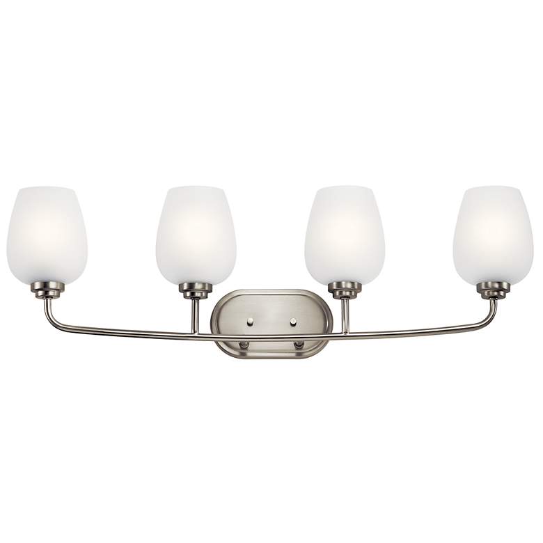 Image 2 Valserrano 33 1/2 inch Wide Brushed Nickel 4-Light Bath Light more views