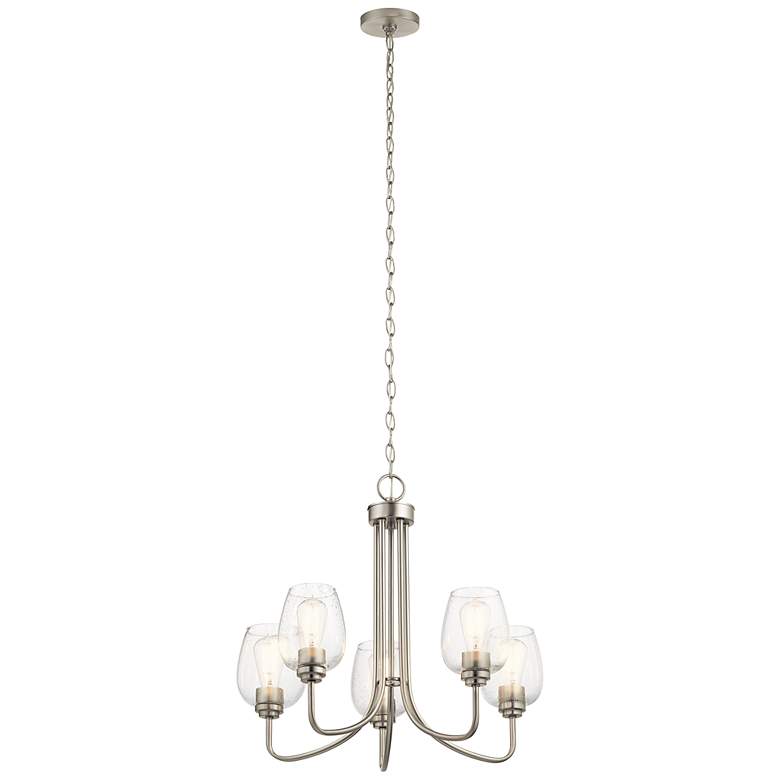 Image 1 Valserrano Chandelier Seeded Glass Brushed Nickel