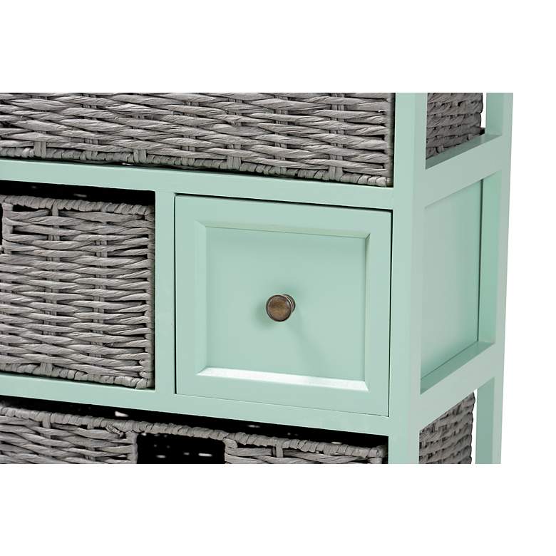 Image 3 Valtina 25 1/4 inchW Mint Green 3-Drawer Storage Unit w/ Baskets more views